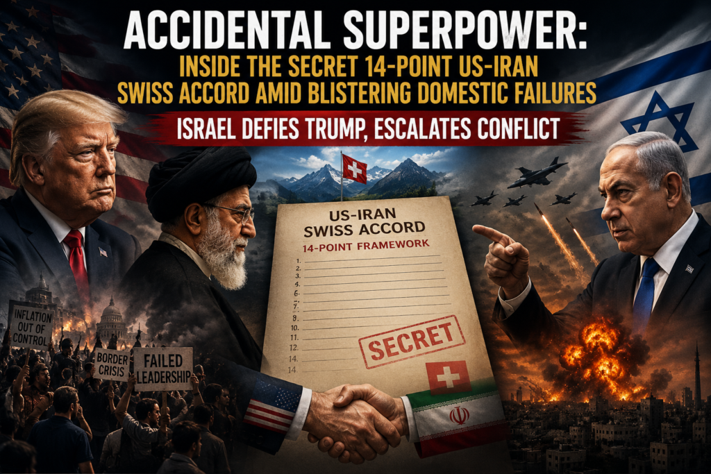 Accidental Superpower: Inside the Secret 14-Point US-Iran Swiss Accord Amid Blistering Domestic Failures israel defies trump, escalates conflict