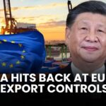 Xi Jinping featured alongside EU flags representing China EU export controls